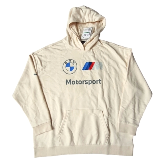Puma Other - BMW x Puma Sweatshirt M Motorsport ESS Racing Hoodie Womens L Pristine/Cream